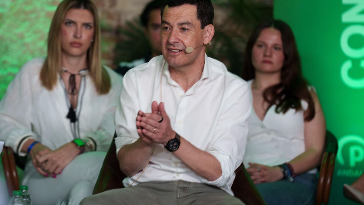 El presidente de la Junta de Andalucía y candidato del PP a la reelección, Juanma Moreno.