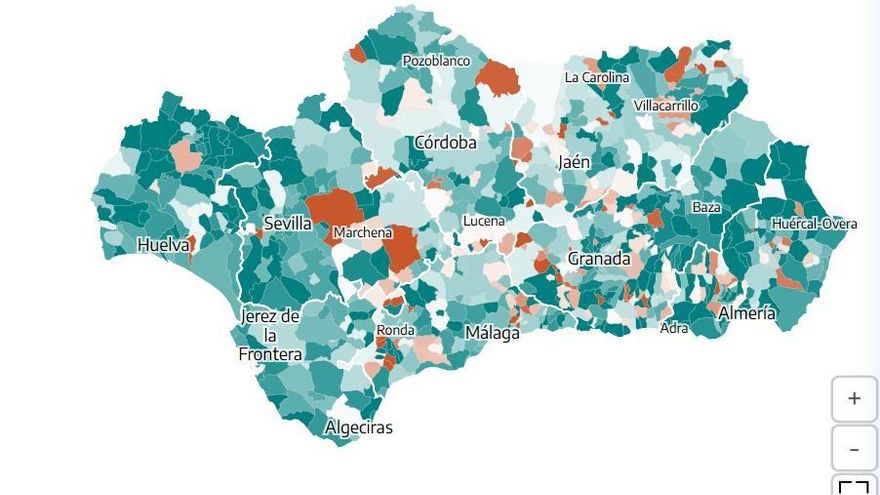 MAPA | Consulta los datos de participación a las 14.00 horas en Andalucía, municipio a municipio