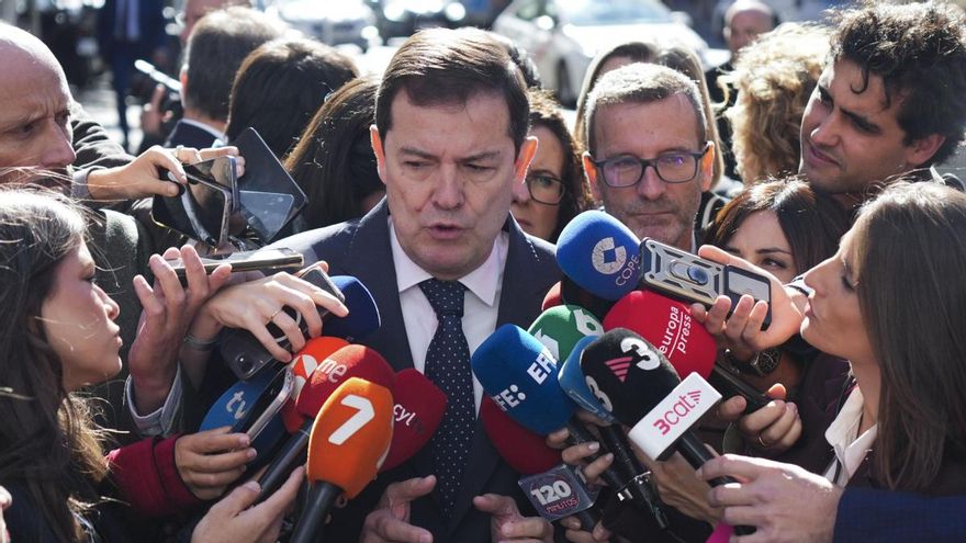Alfonso Fernández Mañueco, a su llegada a la Junta Directiva Nacional del Partido Popular.