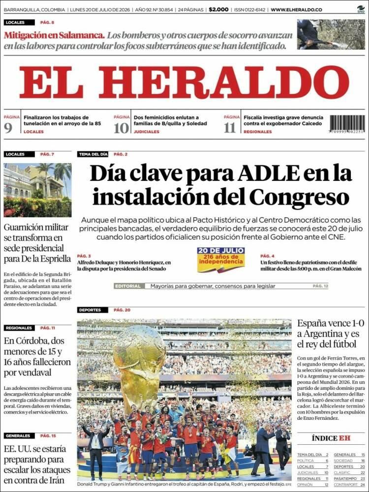 Las lágrimas de Messi y el título de España, en las tapas de los diarios del mundo