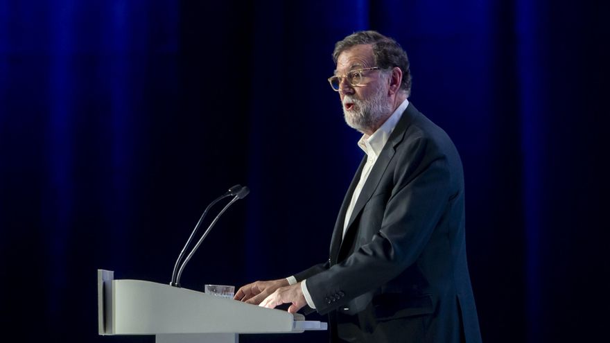 El expresidente del Gobierno, Mariano Rajoy, interviene durante el XXI Congreso Nacional del Partido Popular, a 4 de julio de 2025, en Madrid (España).