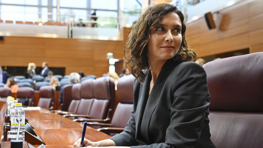 La presidenta Isabel Díaz Ayuso en el pleno en la Asamblea de Madrid