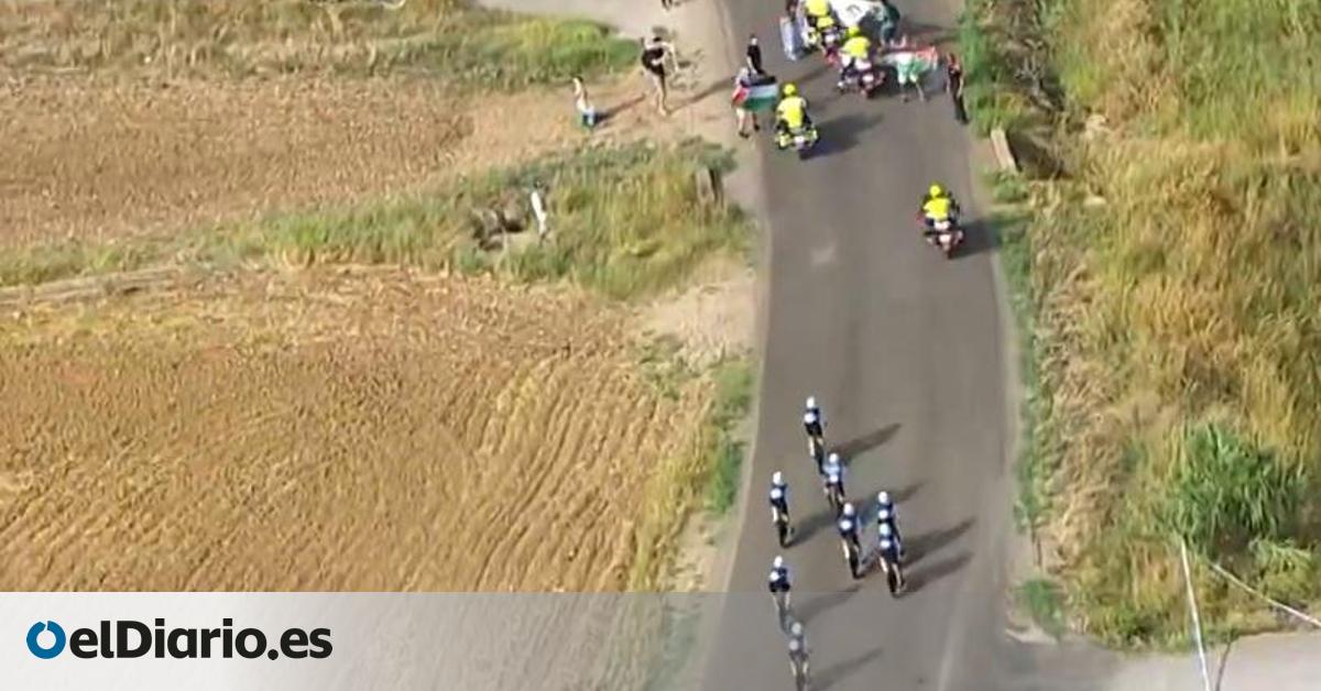 Una protesta contra el genocidio en Gaza corta el paso al equipo ciclista Israel en La Vuelta