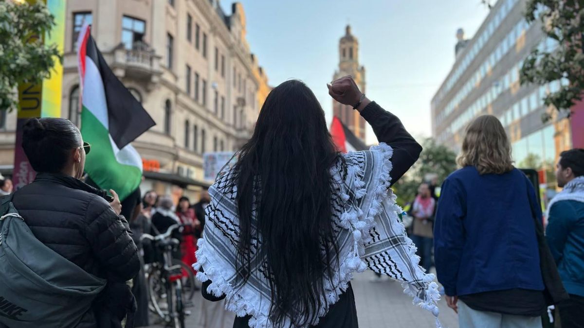 Imagen de la concentración en favor de Palestina en Malmö