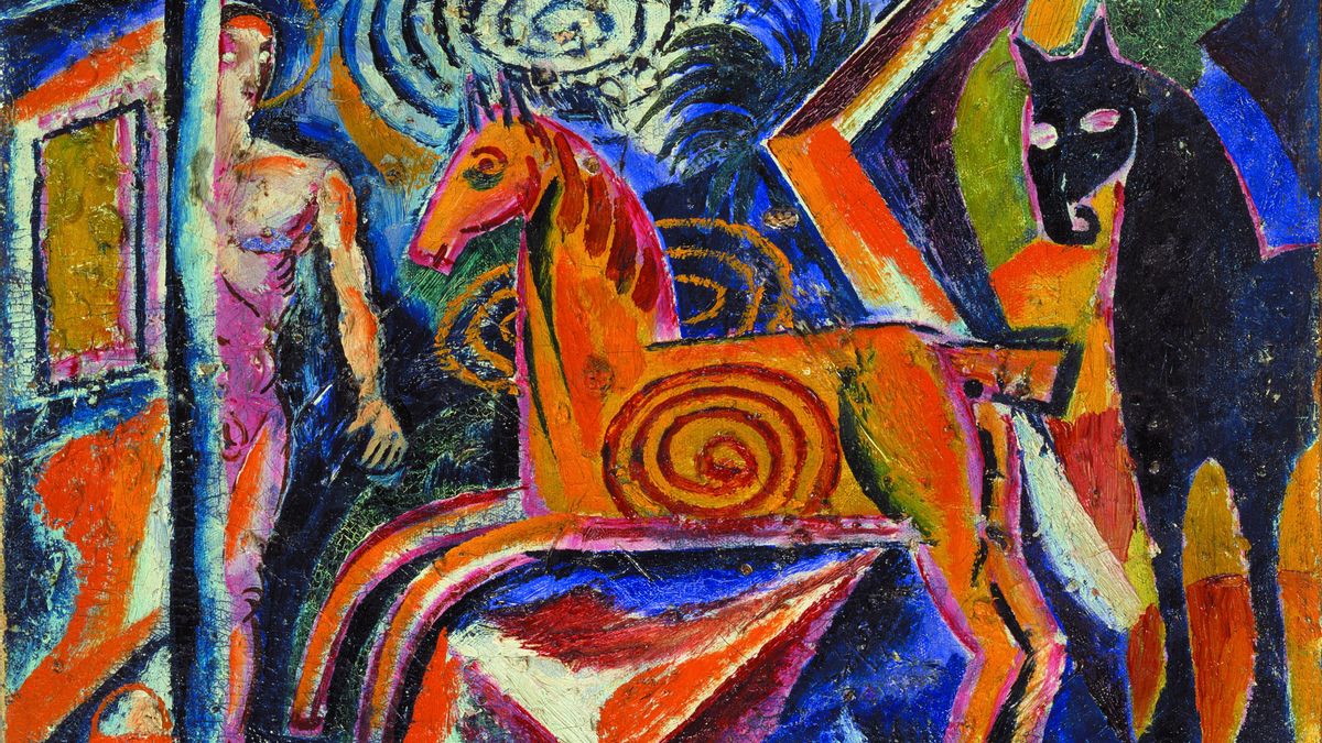 'Tiovivo' (Davyd Burliuk, 1921), una de las obras ucranianas que se expuso en Madrid