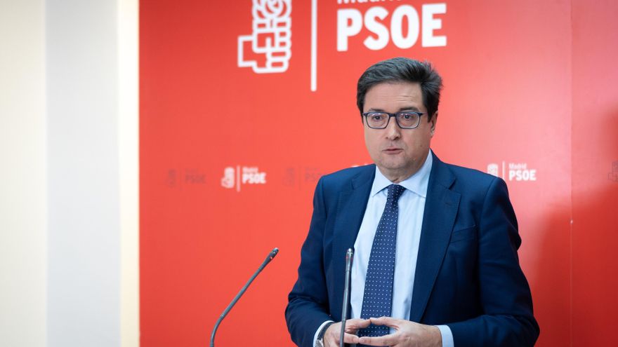 Archivo - El secretario general del PSOE de Madrid, óscar López, ofrece una rueda de prensa, en la sede del PSOE de Madrid, a 24 de febrero de 2025, en Madrid (España).