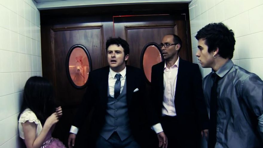 David Ramírez, entre Diego Martín y Àlex Monner en 'Rec 3'