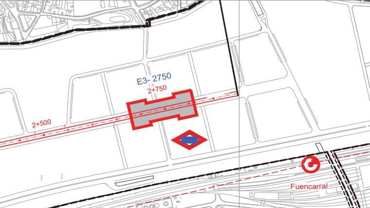 Ubicación aproximada de la estación Fuencarral Norte