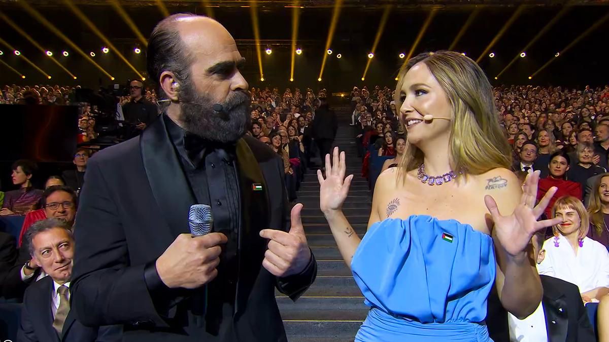 Luis Tosar y Rigoberta Bandini en la gala de los Premios Goya 2026