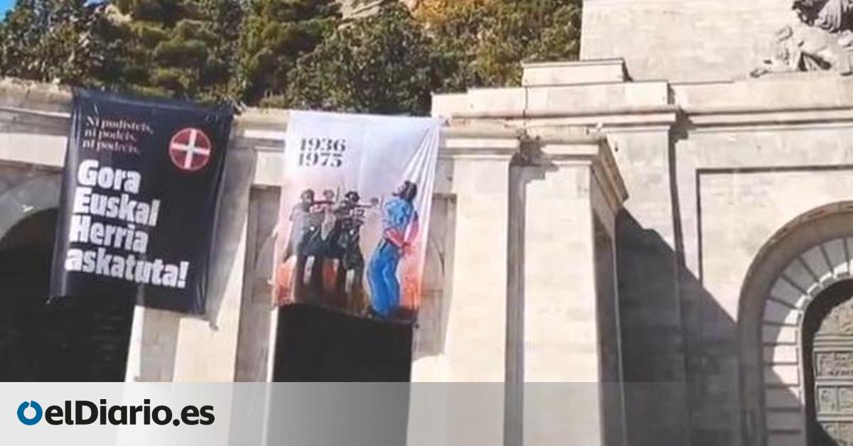 Sortu despliega en Cuelgamuros pancartas de homenaje a dos miembros de ETA fusilados por Franco en 1975
