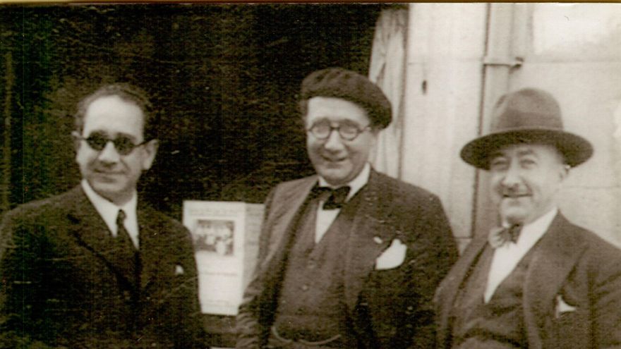 Amancio Caamaño junto a Castelao (centro) y Maquieira.