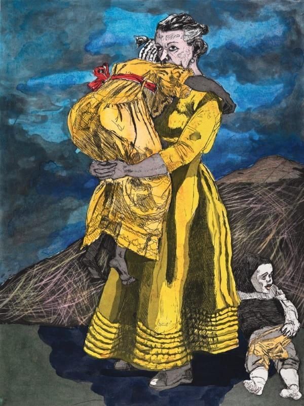 Paula Rego, acuarela, aguafuerte y aguatinta, 2009. Cristea Roberts Gallery