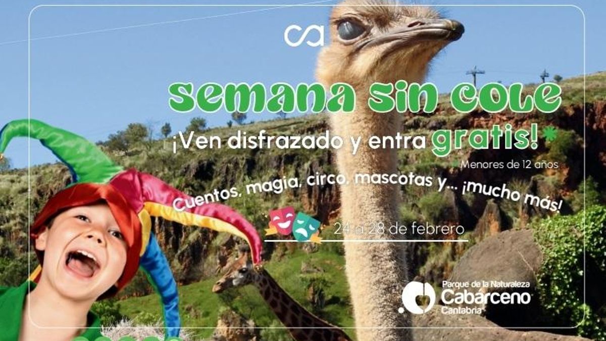 Cartel de la programación de la 'Semana sin cole' en Cabárceno