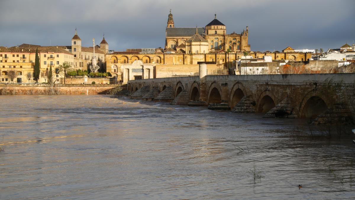 El Guadalquivir ha subido en Córdoba hasta casi los seis metros, pero su caudal vuelve a bajar