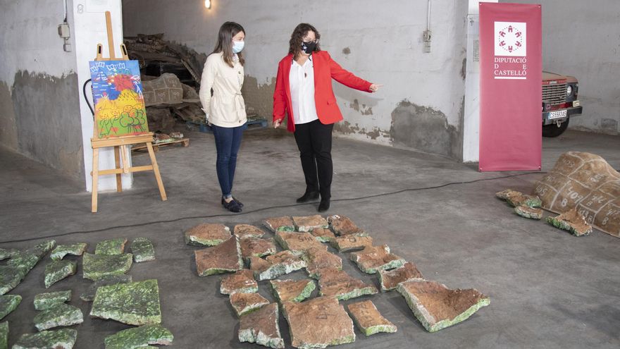 Halladas dos décadas después miles de piezas de un mural de 140.000 euros encargado por Carlos Fabra a su artista de cabecera