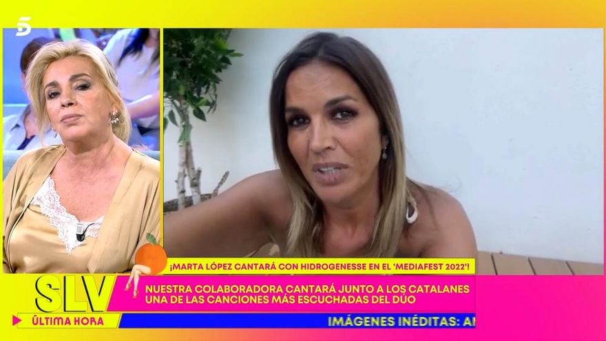 Marta López frente a Carmen Borrego en 'Sálvame'
