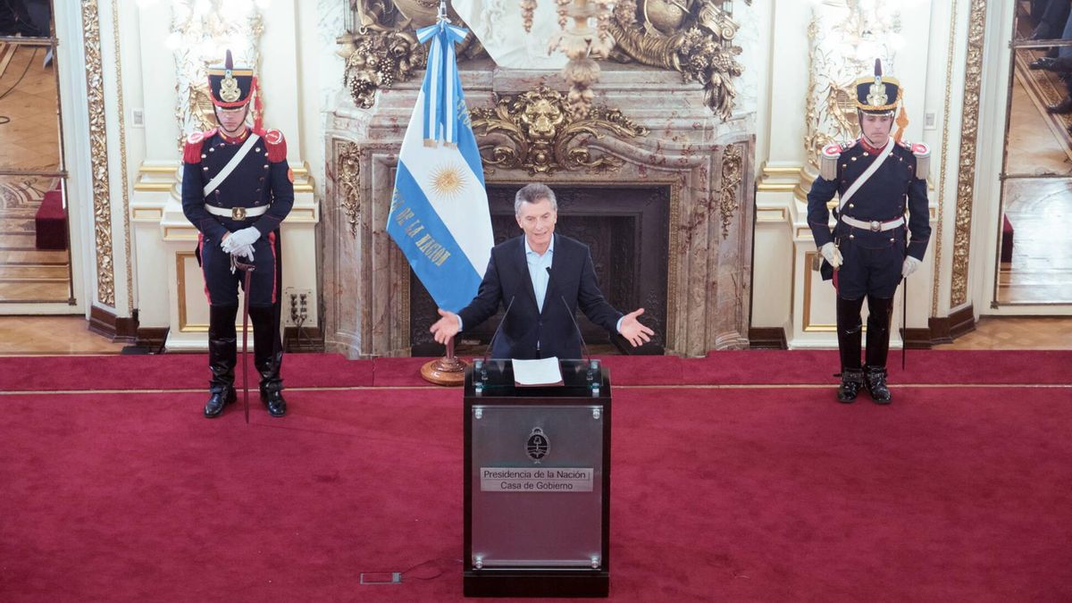 Macri, en 2016 en la Casa Rosada, el año en que el fideicomiso de Fred Machado hizo operaciones referidas a los aviones presidenciales.