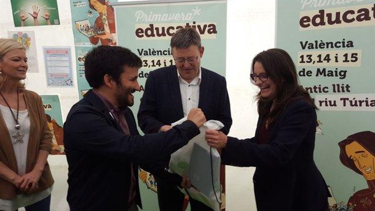 Vicent Marzà, Ximo Puig y Mónica Oltra, en una imagen de archivo.