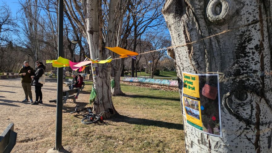 La presión vecinal logra modificar un colector en el parque Bruil de Zaragoza que habría finiquitado decenas de árboles