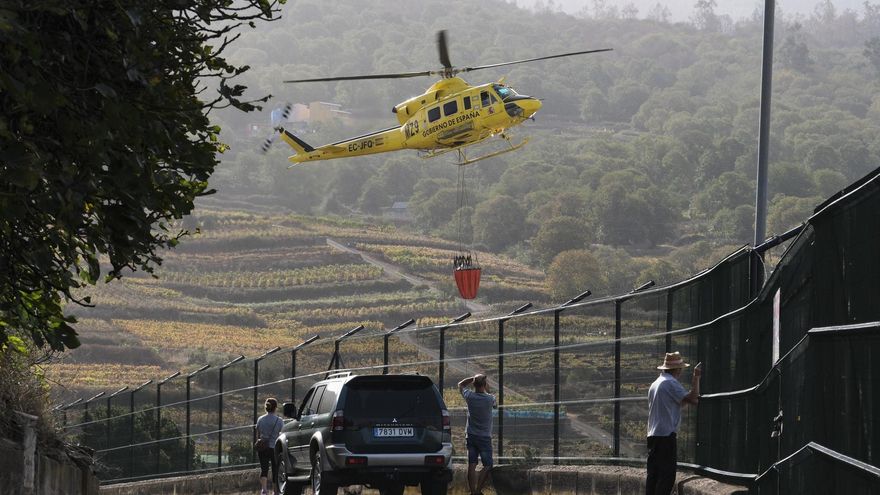 El viento da una tregua y permite controlar las reactivaciones del incendio de Tenerife