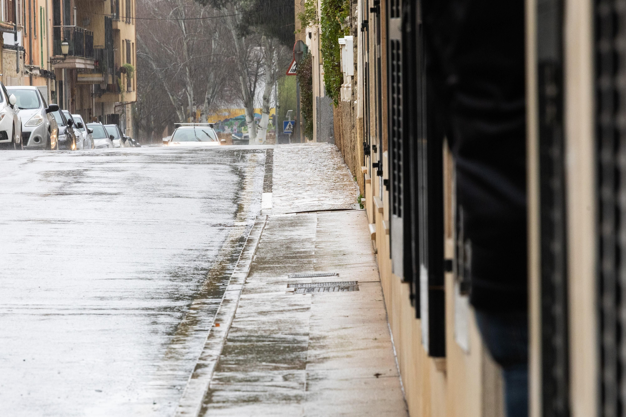 Una de las aceras afectadas