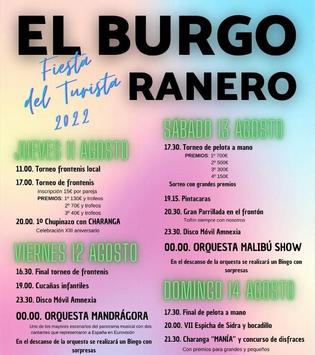 Cartel Fiesta del Turista de El Burgo Ranero.