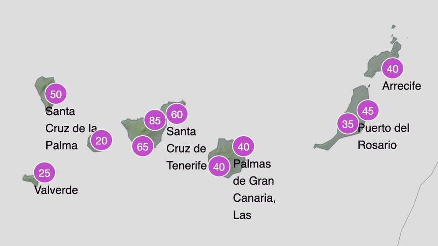 Probabilidad de lluvia esperada para la tarde del viernes 10 de febrero