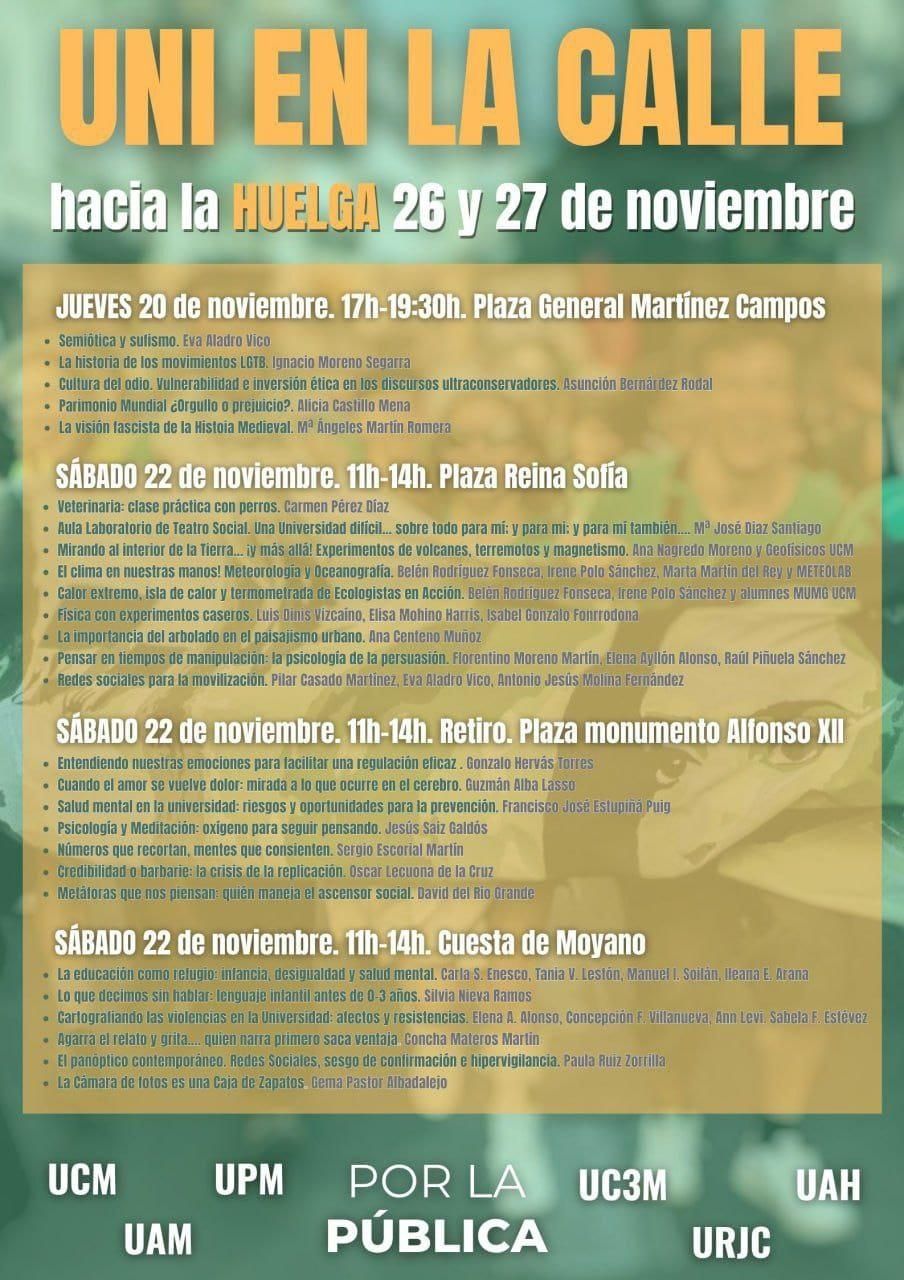 Calendário da iniciativa “Universidade na Rua”"