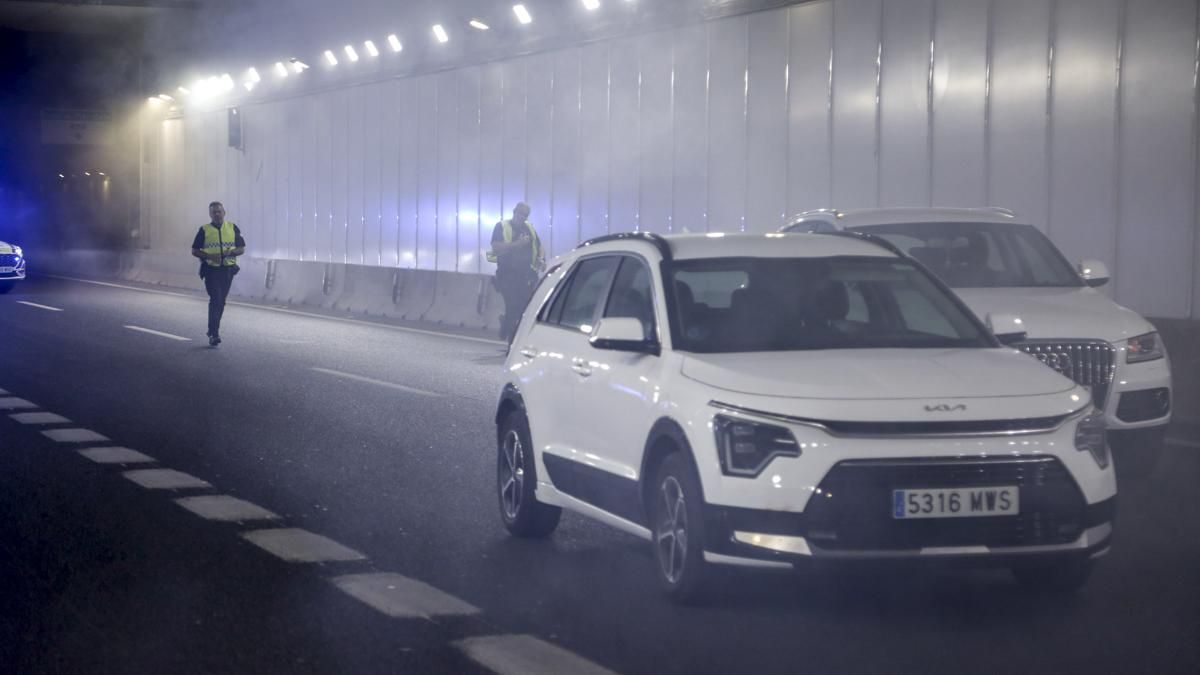 Simulacro de accidente en el túnel de los omeyas