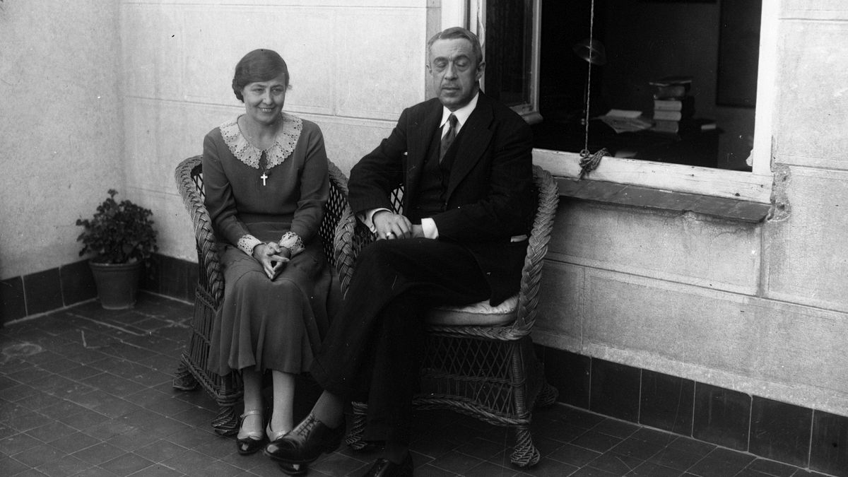 Emilio Herrera y su esposa Irene Aguilera Cappa en 1933.