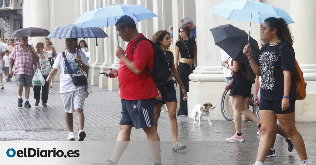 Bajada de temperaturas y chubascos generalizados este domingo en la península