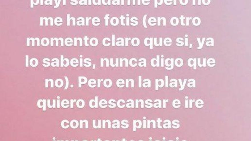 Captura del mensaje que Dulceida ha dirigido a sus seguidores