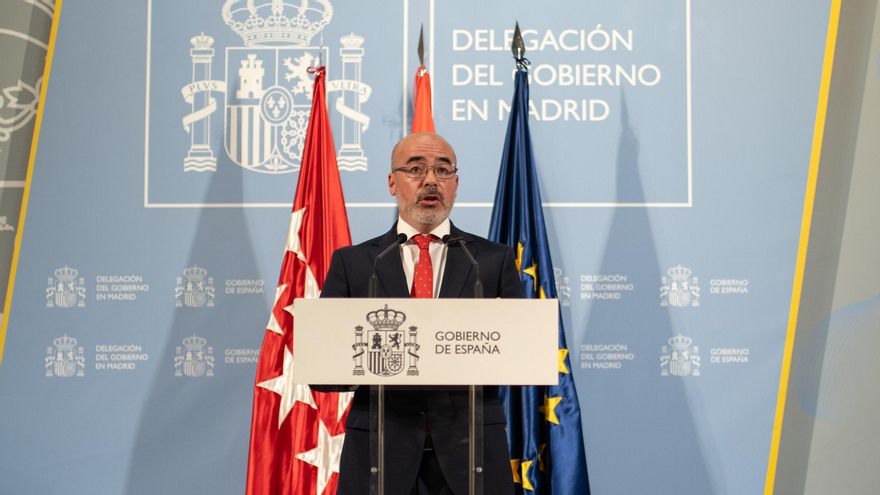 El delegado del Gobierno en Madrid, Francisco Martín, realiza una declaración institucional, en la Delegación del Gobierno, a 14 de septiembre de 2025.