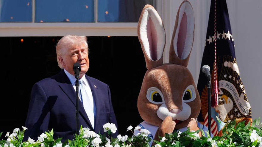 Donald Trump en la Casa Blanca, el lunes de Pascua 6 de abril de 2026.