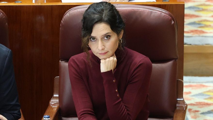Ayuso, este jueves, en la Asamblea de Madrid.