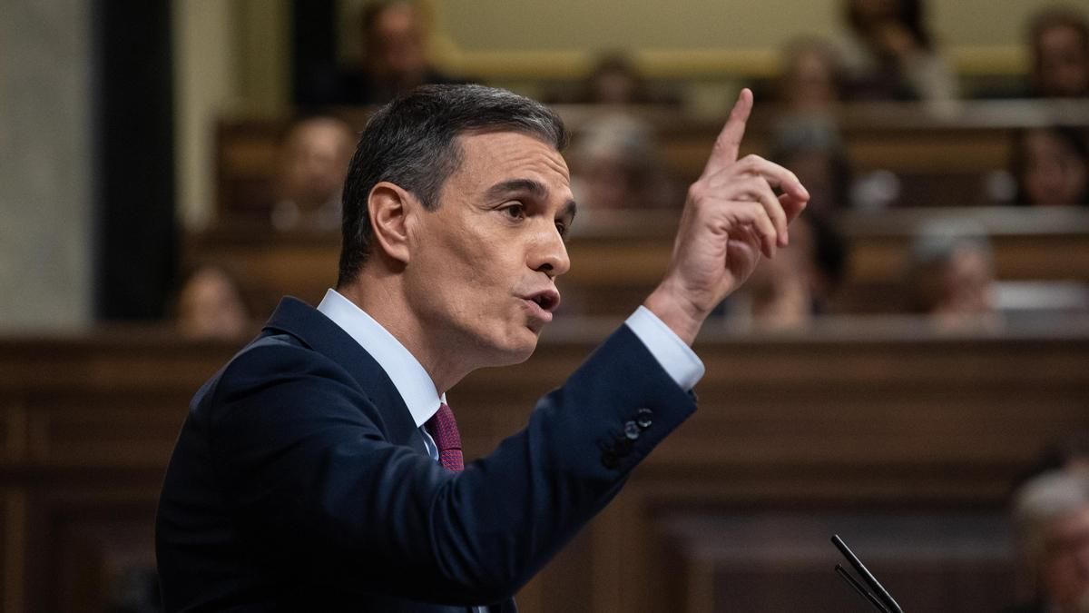 Pedro Sánchez en un momento de su discurso de investidura.
