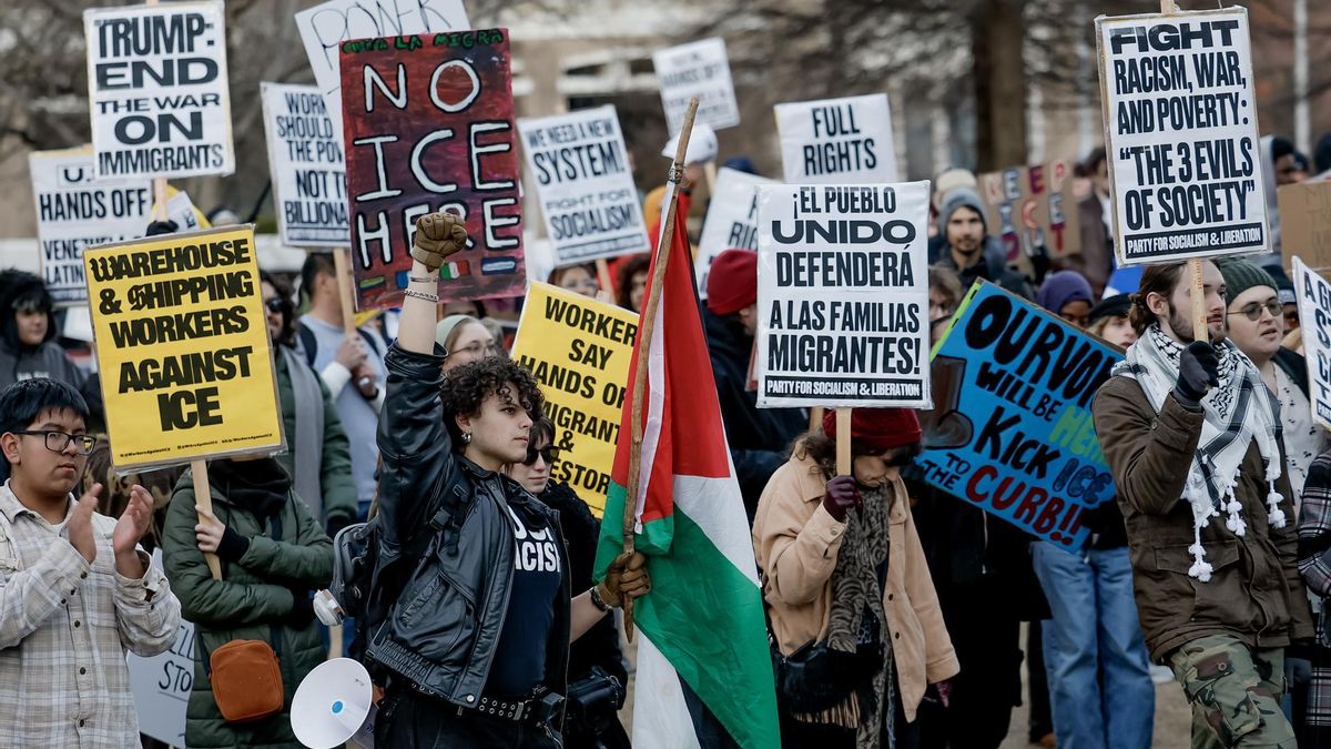 Manifestantes contra el terror del ICE en Atlanta