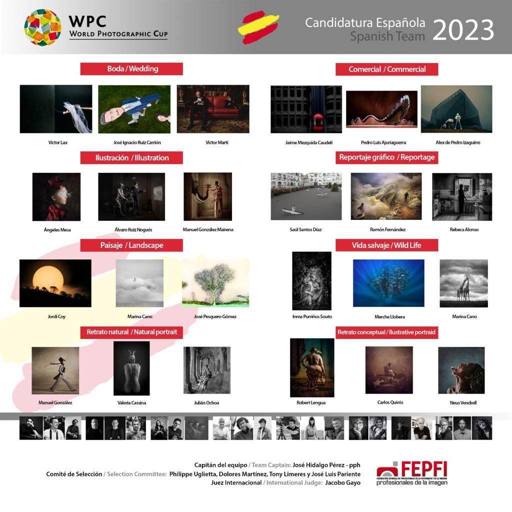 Imágenes de las fotografías seleccionadas del equipo de España.