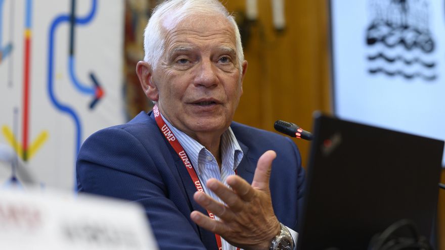 El alto representante de la Unión Europea para Asuntos Exteriores, Josep Borrell, durante su participación este lunes en un curso en Santander (España). EFE/Pedro Puente Hoyos