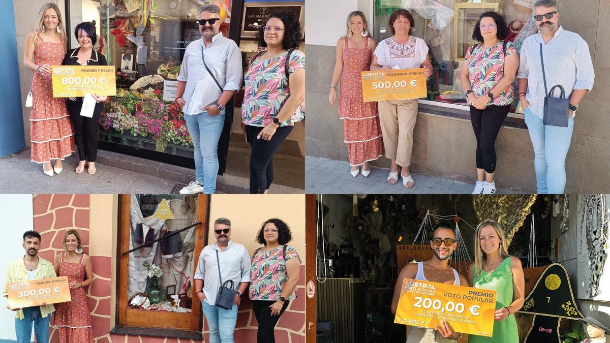 Ganadores del Concurso de Escaparates Lustral Fest La Palma 2025.