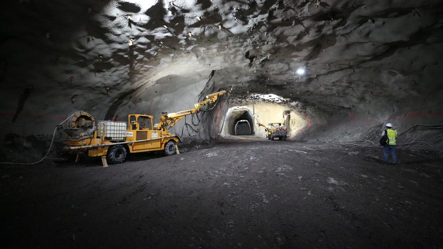 Obras subterráneas para la construcción de la central El Salto de Chira, en Gran Canaria