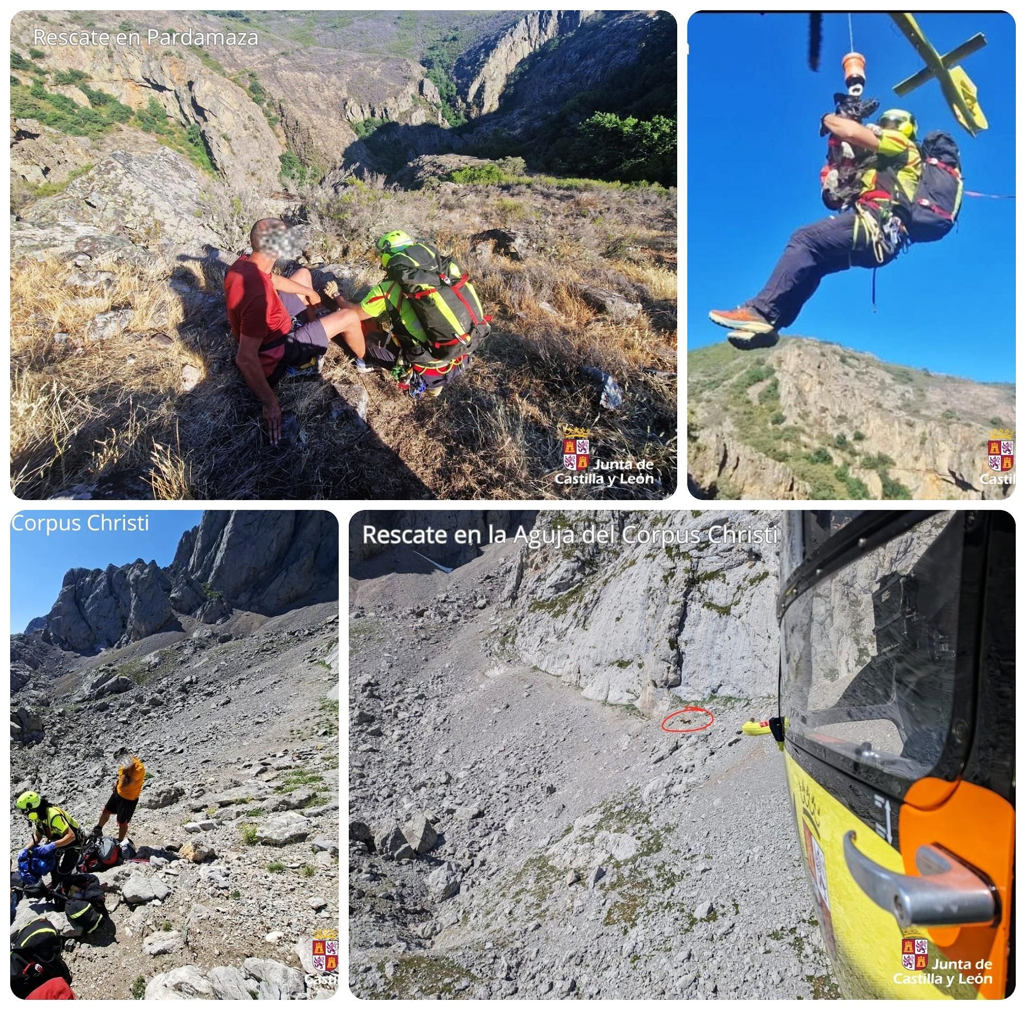 Diferentes actuaciones del Grupo de Rescate de Castilla y León.