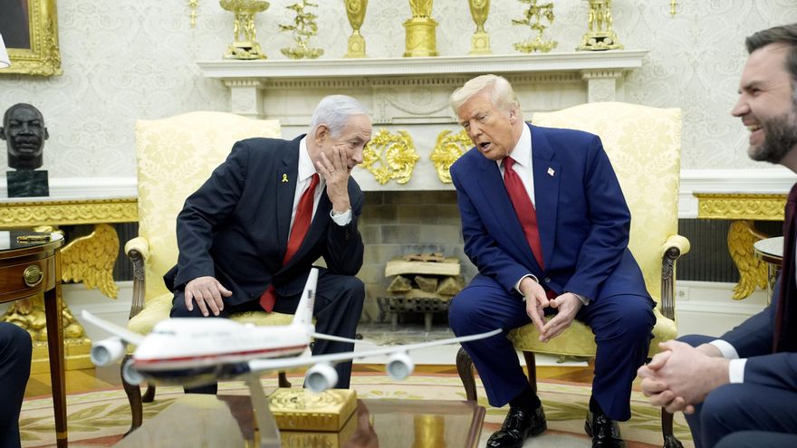 Trump recibe a Netanyahu en pleno caos arancelario y emplaza a la UE: "Les pagamos la defensa y nos castigan con el comercio"