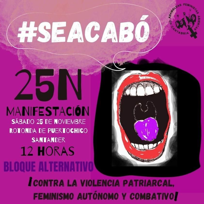 Convocatoria de Asambleas feministas para el 25N en Santander.