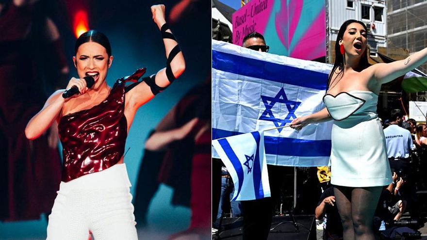 Blanca Paloma en Eurovisión 2023, y Yuval Raphael en la alfombra turquesa de Basilea 2025
