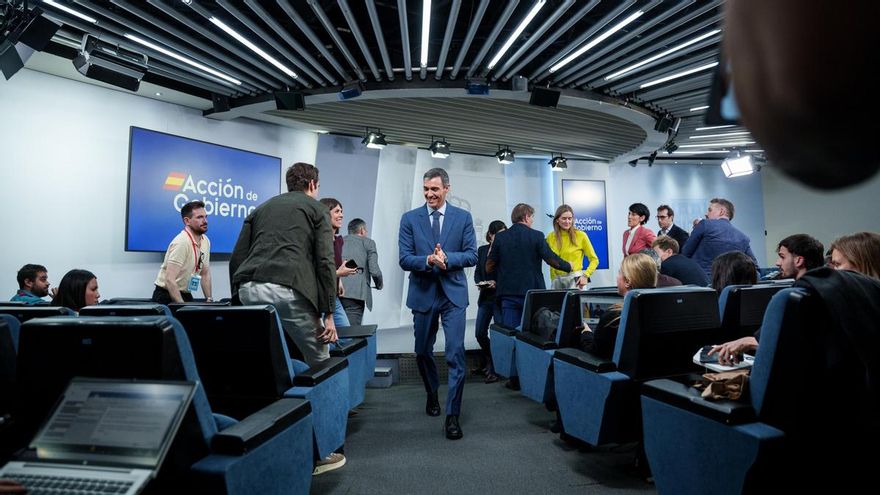 Pedro Sánchez en la rueda de prensa posterior al Consejo de Ministros.