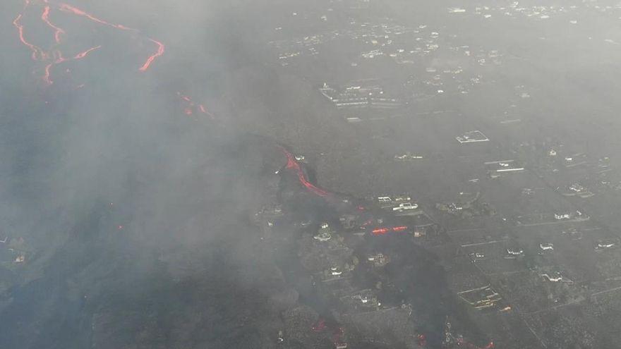 Imagen de la zona sur de coladas realizada este lunes.