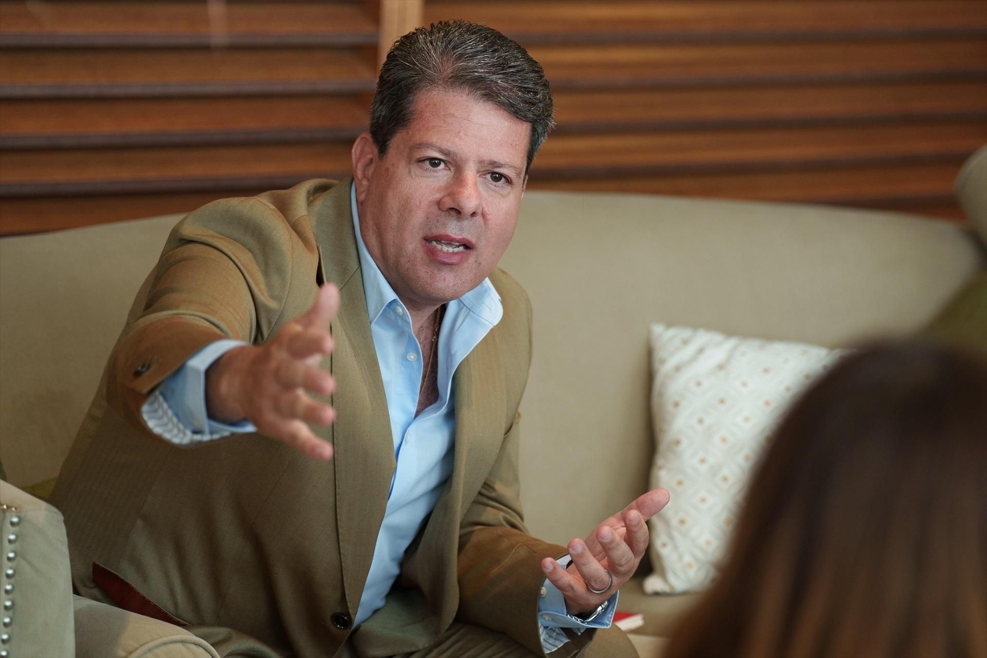 Fabián Picardo, en su encuentro con periodistas españoles.