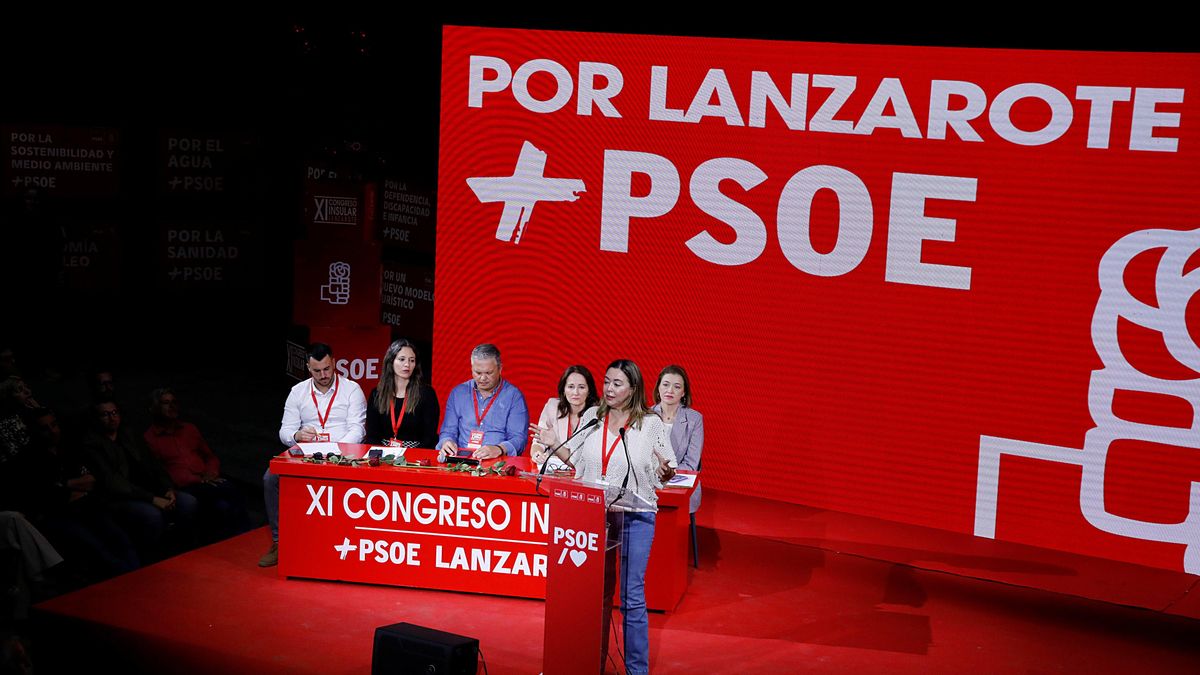 Dolores Corujo, en un acto del PSOE de Lanzarote.