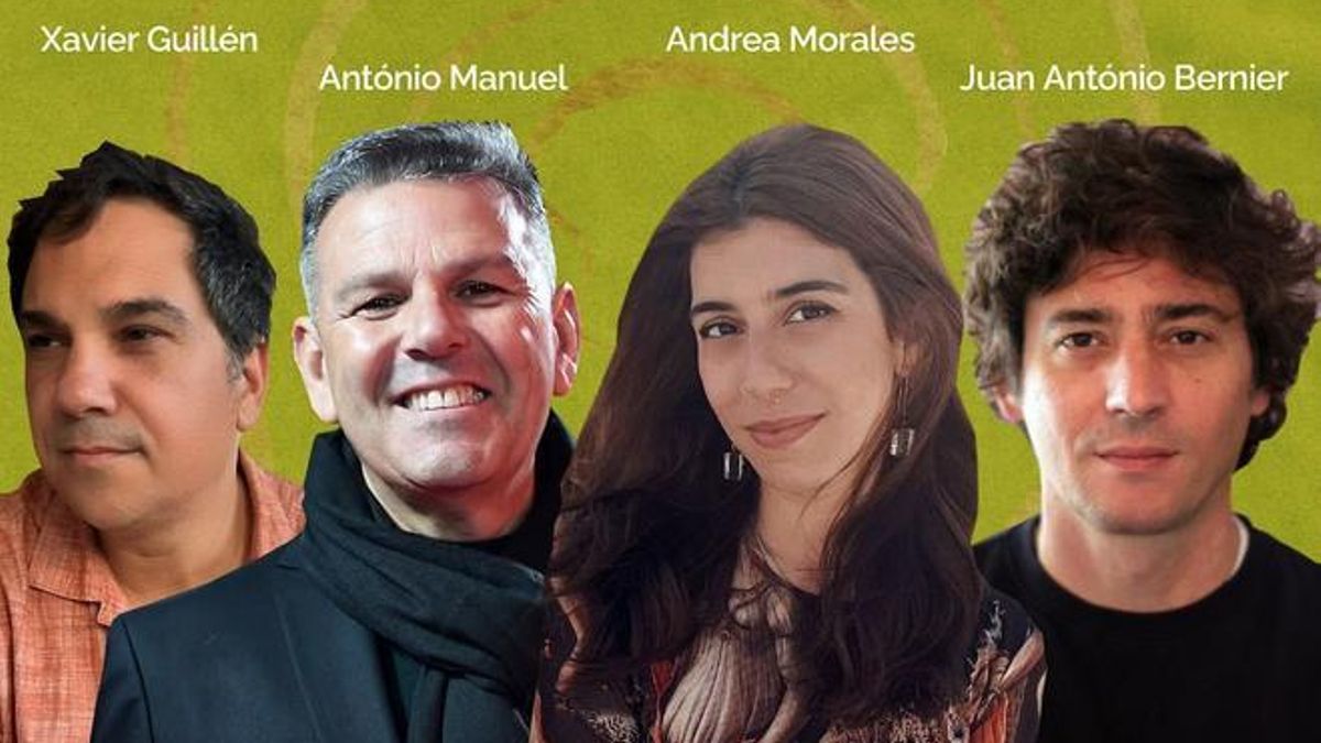 Andrea Morales, Antonio Manuel, Xavier Guillén y Juan Antonio Bernier participan en la fiesta de la lectura